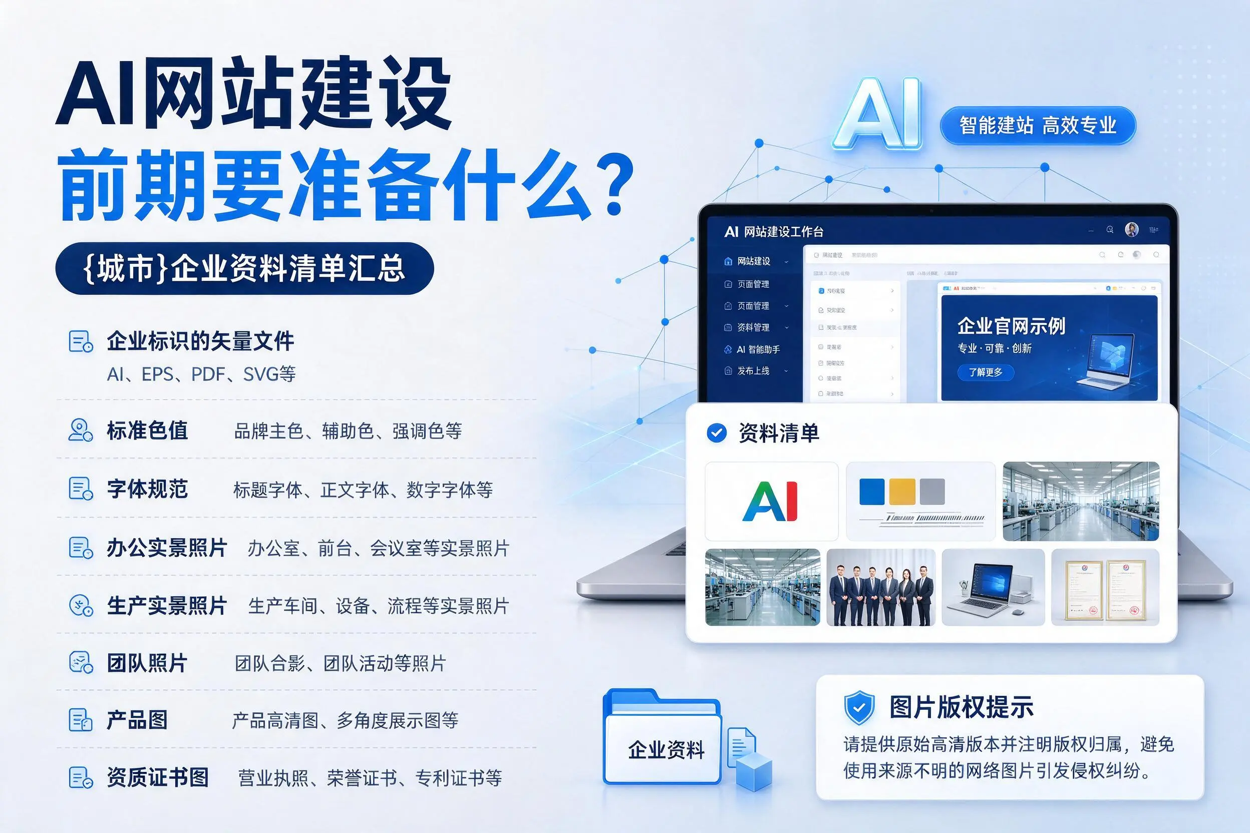AI网站建设前期要准备什么?中山企业资料清单汇总